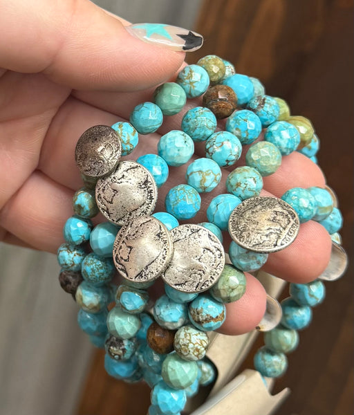 "Turquoise Buffalo Coin" Bracelet