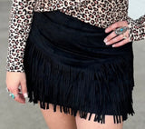 Fort Worth Fringe Skirt *Black