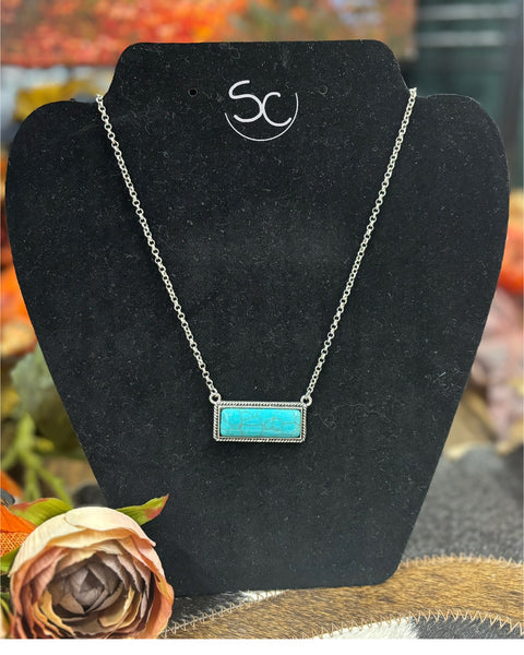 "Medium Bar" Necklace *Turquoise