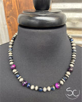 “Two Way Drive” Necklace *Navy/Purple