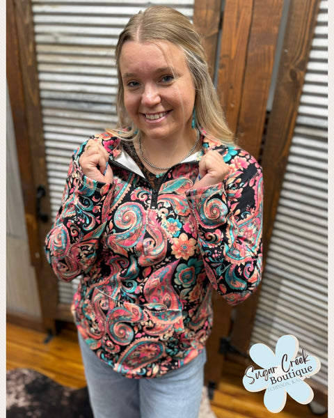 "Midnight Bloom" Pullover