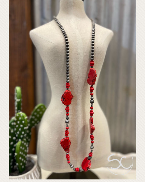 "Cluster Of Red" Layering Necklace