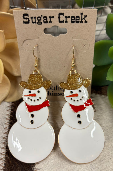 "Cowboy Snowman" Earring