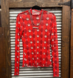 Santa's Signature Bow Mesh Top