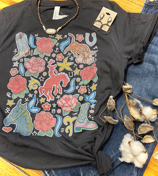 "Western Rose Ranch" XOXO Graphic Tee