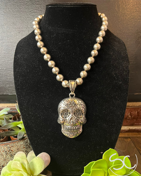 “Flowered Skull” Necklace