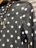 Black & White Polka Dot Mesh Top