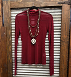 Glitter Mesh Top *Maroon