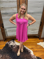 "Essential Ribbed" Dress *Fuchsia