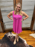 "Essential Ribbed" Dress *Fuchsia
