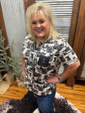 "Rodeo Road Bootstitch" Top