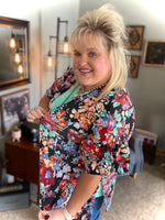 “Ruffled Sleeve” Floral Cardigan
