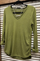 "Basic Ribbed" Long Sleeve *Olive