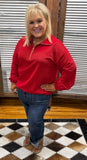 Levi Ribbed Quarter Zip *Red