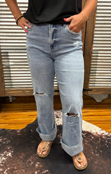 “Dehours” Super High Rise Wide Leg Jeans