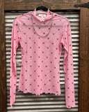 Keigan Mesh Top- Pink Heartlines