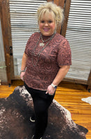 "Country Roads" Short Sleeve Mesh Top