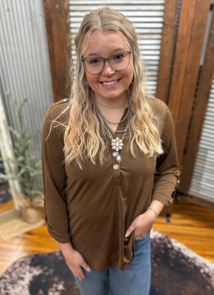 "Lizzy Luxe" Top *Dark Mocha