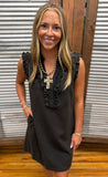 Mineral Washed Ruffled Dress *Black