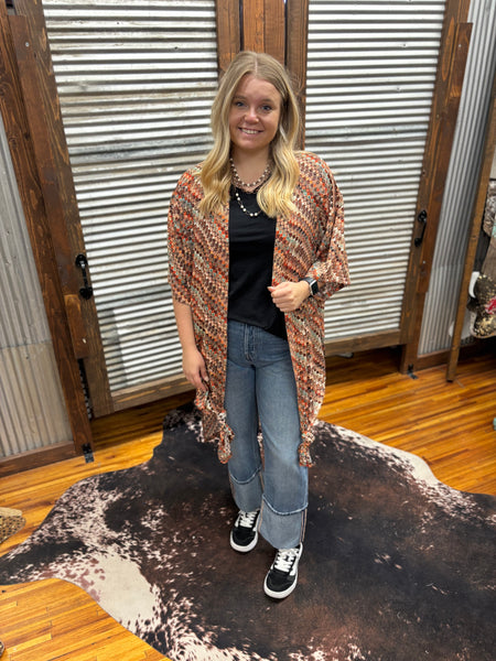 "Bohemian Blues" One Size Duster *Rust