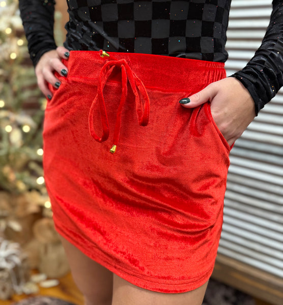 Velvet Hour Skort- Red
