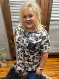"Rodeo Road Bootstitch" Top