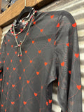 Keigan Mesh Top- Black Heartlines