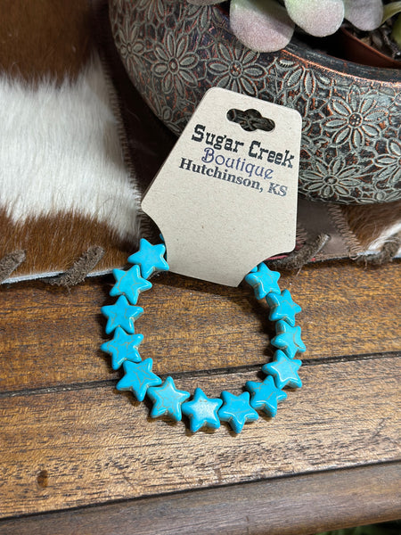 "Turquoise Stars" Stretch Bracelet