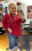 "Solid Lizzy" Top *Red