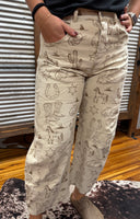 "Wild Wild West" Barrel Jeans *Almond Latte