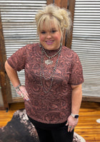 "Country Roads" Short Sleeve Mesh Top