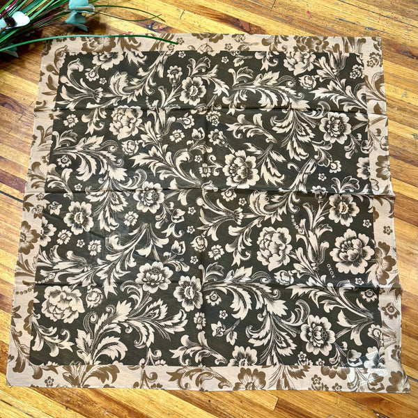 "Saddle Flowers" XO Shorty Silk Scarf