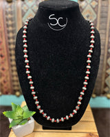 "Red & Navajo Bead" Necklace