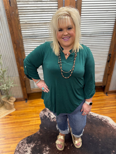 "Solid Lizzy" Top *Jewel Green