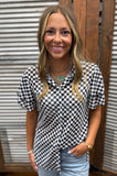 Mesh Around Blouse *Checkered