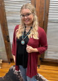 "Solid Lizzy" Cardigan *Wine