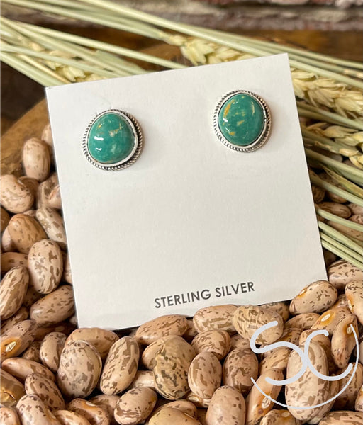 “Genuine Button” SS Turquoise Earring