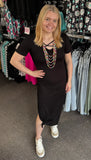 “Crisscross Neck” Black Maxi Dress