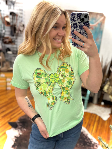 "St. Patrick's Day Bow" Graphic Tee