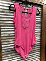 "Ribbed" Bodysuit *Hot Pink