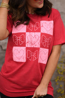 "Checkered Bows & Hearts" Graphic
