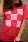 "Checkered Bows & Hearts" Graphic