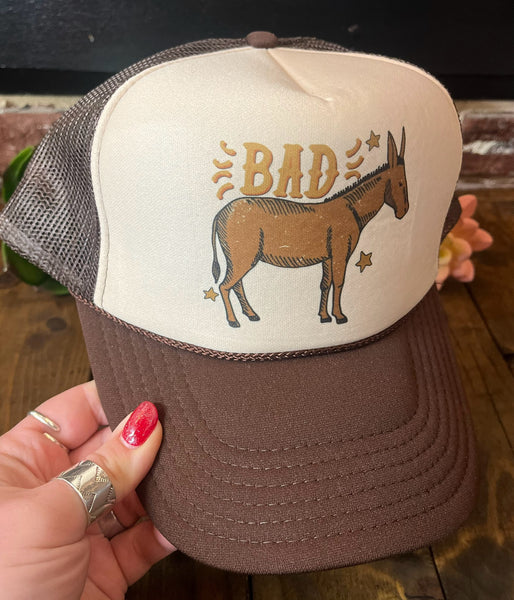 "Bad A**" Trucker Hat *Brown