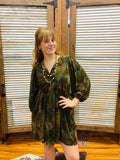 "Velvet Jacquard" Dress *Dusty Green