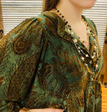 "Velvet Jacquard" Dress *Dusty Green