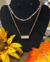 "Double Down" Necklace *Copper/ White Buffalo