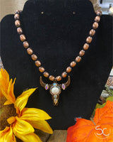 "Steer Ahead" Necklace *Copper/ White Buffalo