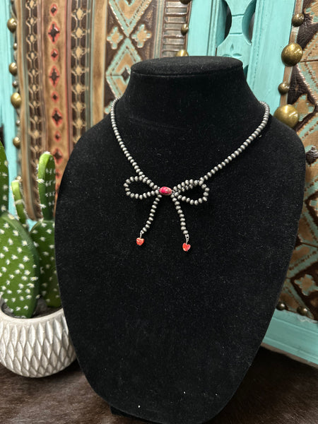 "Navajo Bow" Necklace *Red