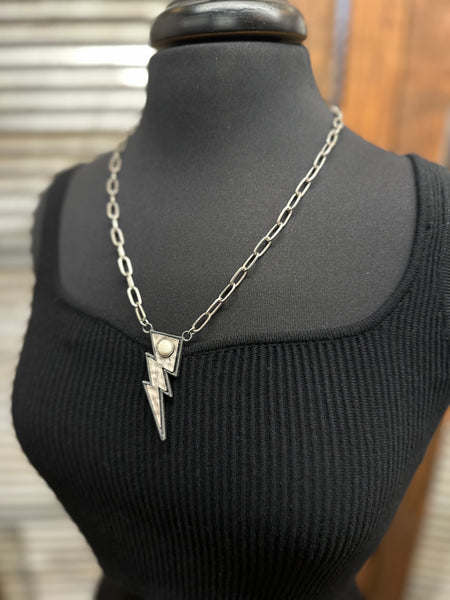 "Lightning Bolt" Necklace *White