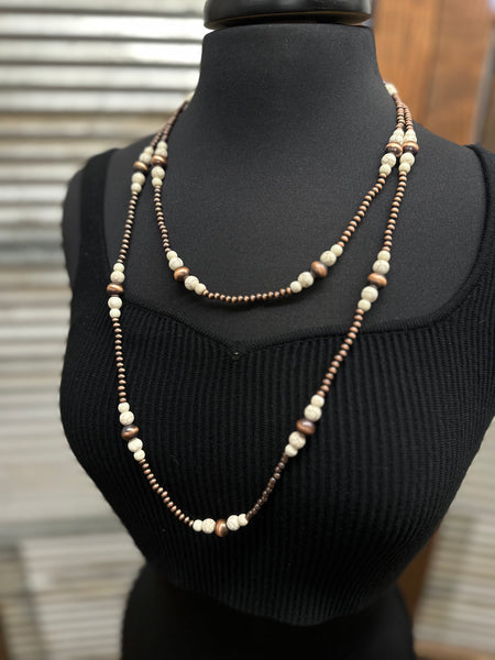 "Doubled Up" Necklace *Copper/White